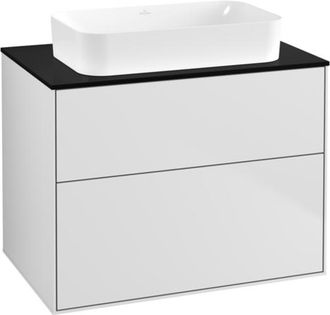 Villeroy & Boch Finion, Mueble Bajo Lavabo, 800 X 603 X 501 Mm, Angular, Sin Orificio Para Grifer&iacute;a, Modelo Suspendido, En Madera, Lacado Blanco Mate