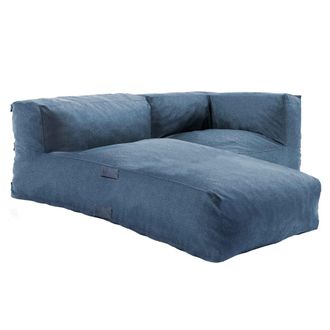 Oviala Muebles de jard&iacute;n con 1 sill&oacute;n esquinero y 1 div&aacute;n azul pac&iacute;fico