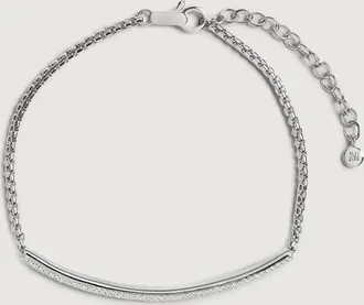 Monica Vinader Sterling Silver Fiji Mini Bar Chain Bracelet