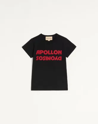 Valentino T-Shirt In Cotone Stampa Apollon Dyonisos Donna NERO/ROSSO XL