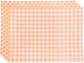 Solino Home Linen Placemats Set of 4, 14 x 19 Inch for Dining Table, Holiday and Everyday Table Decor - Gingham Check in Sunny Orange at Nordstrom