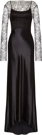 Alberta Ferretti Abito lungo in raso - Nero