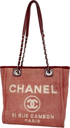 Chanel Pink Canvas Tote Bag (Pre-Owned)