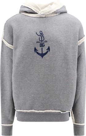 Dolce & Gabbana Italiaanse Katoen Kasjmier Sweatshirt - Heren - Hoodies - Grijs - S - Katoen - Hoodies & sweatvesten