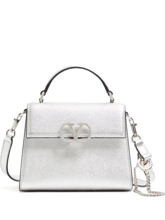Valentino Garavani Borsa tote Vsling mini in pelle - Argento