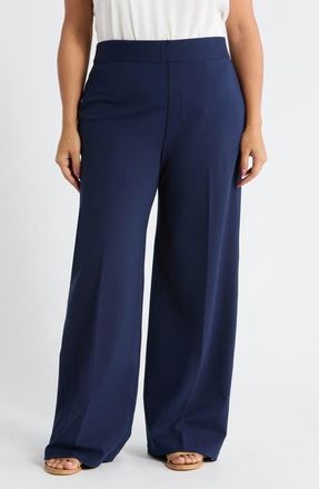 Spanx SPANXsupersmooth PerfectFit Ponte Wide Leg Pants in Timeless Navy at Nordstrom, Size 1 X