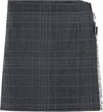 Balenciaga Grey Pleated Wool Mini Skirt-Donna