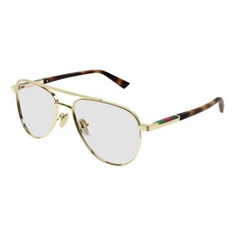 Gucci Aviator Frame Zonnebril - Heren - Zonnebrillen - Geel - 56 MM - Nylon - Accessoires