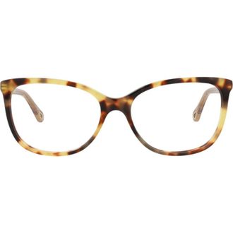 Chlo&eacute; 54mm Cat Eye Optical Glasses in Havana Brown Transparent at Nordstrom Rack