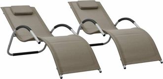 vidaXL Tumbonas 2 Unidades Textilene Gris Taupe Y Gris Vidaxl
