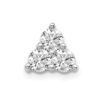 Diamond2Deal 14K White Gold Lab Grown Diamond 3-Stone Triangle Pendant (0.51ct, VS, G-H)