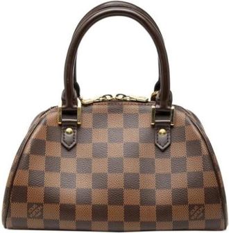 Louis Vuitton Pre-owned Vintage Canvas Handbag - Dames - Vintage Handtas - Bruin - ONE Size - Leer - Vintage