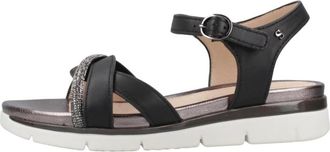 Stonefly Elegante Wedges van Nappaleer - Dames - Sleehakken - Zwart - 38 EU - Leer - Schoenen