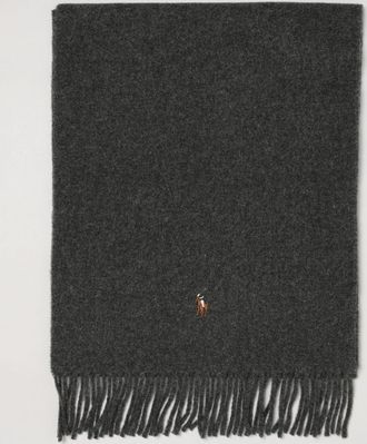 Polo Ralph Lauren Pure Wool Scarf with Embroidered Pony Logo