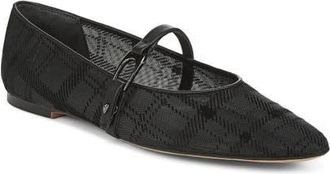 Franco Sarto Rubina Mary Jane Flat in Black Velvet Fabric at Nordstrom, Size 8.5