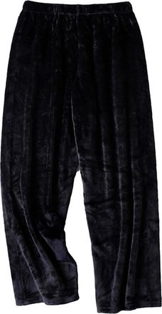 Generic Fleece Trousers Womens Fluffy Pajama Bottoms Winter Warm Pj Bottoms Soft Comfy Thermal Lounge Pants Plush Pyjama Trousers Nightwear Elasticated Waist 