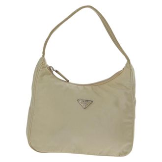 Prada Hobo Tessuto Beige Nylon Handbag (Pre-Owned)