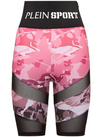Plein Sport Fietsshorts met camouflageprint - Roze