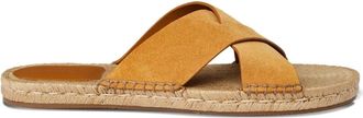 Ermenegildo Zegna cross-strap espadrille sandals - men - Rubber/Suede/Fabric - 8.5 - Brown