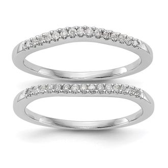 Diamond2Deal 14k White Gold Lab Grown Diamond Wedding Band Ring 1/5Ct Clarity- VS Color- D-E