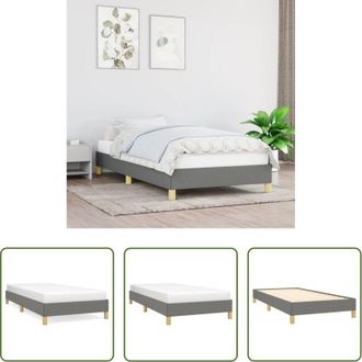 vidaXL Letto con doghe - Giroletto senza Materasso Grigio Scuro 90x200 cm Tessuto