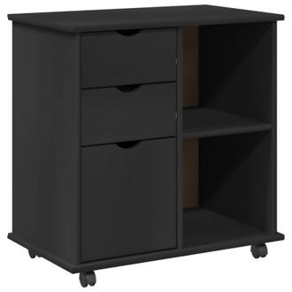 vidaXL Gabinete Rodante Con Rueda Negro 63,5 X 39 X 65,5 Cm Vidaxl