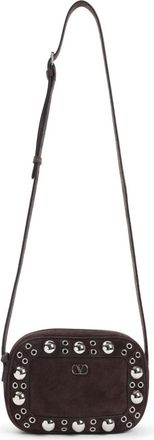 Valentino Garavani Bruine Schoudertas met Zilveren Details - Heren - Schoudertassen - Bruin - ONE Size - Leer - Tassen