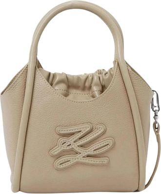 Karl Lagerfeld Cabas Villa La Vigie - Dames - Handtassen - Beige - ONE Size - Leer - Tassen