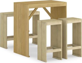 vidaXL Juego De Bar De Jard&iacute;n 5 Piezas Madera De Pino Impregnada Vidaxl