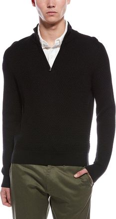 Bruno Magli Textured 1/4-Zip Merino Wool Mock Neck Sweater