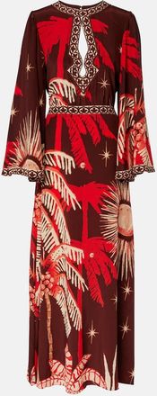 Johanna Ortiz Abito lungo in seta con stampa