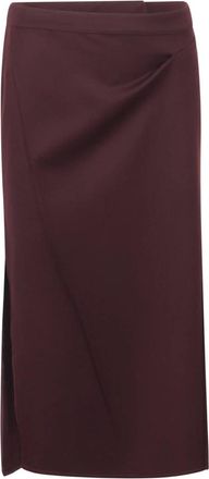 Victoria Beckham Compact flanellen midi rok - Dames - Midirokken - Paars - XS - Rokken