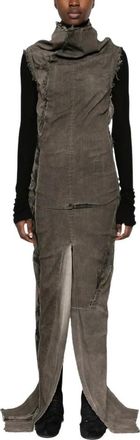 Rick Owens SL Etna Gown - Dames - Jurken - Grijs - Maat: M Denim