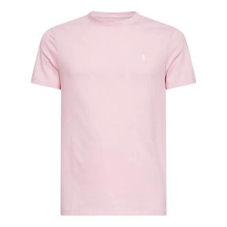 Polo Ralph Lauren T-Shirts, male, Pink, Size: XL Logo-embroidered T-shirt