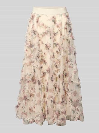 Zero Glockenrock mit R&uuml;schen und elastischem Bund in Ecru, Gr&ouml;&szlig;e 34