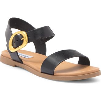 Steve Madden Tacee Sandal in Black Leather at Nordstrom Rack, Size 6.5