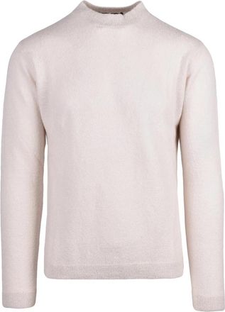 Daniele Fiesoli Cream Crew Neck Pullover With Ribbed Cuffs And Hem