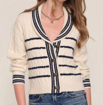 Heartloom Cherie Shawl Neck Cardigan In Ivory