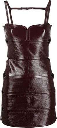 Courr&egrave;ges sleeveless panelled minidress - women - Cotton/Polyurethane/Spandex/Elastane/Cupro - 42 - Red