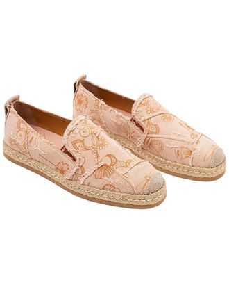 Hogan Floral-Print Frayed Fabric Espadrille