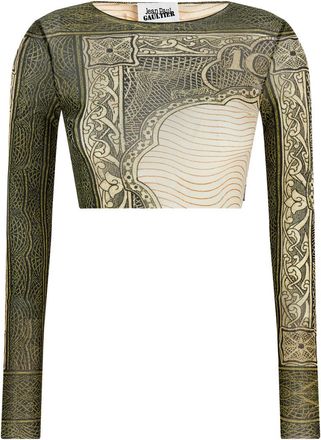 Jean Paul Gaultier Multicolour Long Sleeves Printed Crop Top