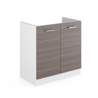 Vicco Mueble Bajo Para El Fregadero R-line, Gris, 80 Cm Con Puertas, Sin Encimera Vicco