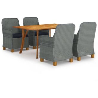 vidaXL Juego De Comedor Para Jard&iacute;n De 5 Piezas Gris Claro Vidaxl