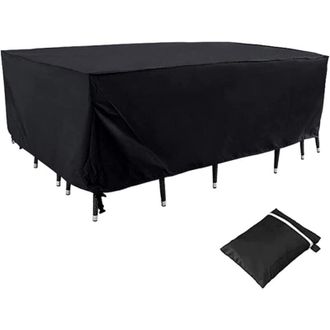OEM Funda Para Sof&aacute; De Exterior Resistente (120x120x74cm) (negra), Impermeable, Resistente A La Intemperie, Rectangular, Resistente A La Lluvia, La Nieve,