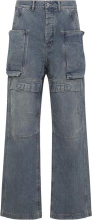 Rick Owens Stefan Cargo Broek - Heren - Loose Fit Jeans - Blauw - W32 - Katoen - Jeans