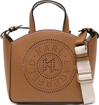 Karl Lagerfeld Borsa tote con logo traforato - Marrone