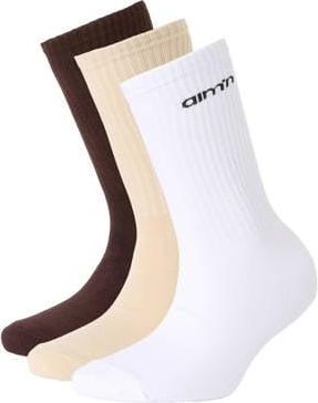 Aim'n sportsokken - set van 3 wit/beige/donkerbruin