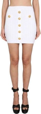Balmain Womens White Polyester Mini Skirt