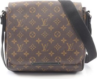 Louis Vuitton Black Brown Monogram Macassar Coated Canvas Leather Shoulder Bag (Pre-Owned)