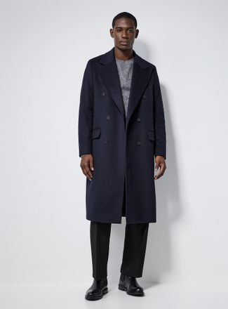 Le 31 Mens Touch of cashmere double-breasted overcoat Exclusive collection from Italy